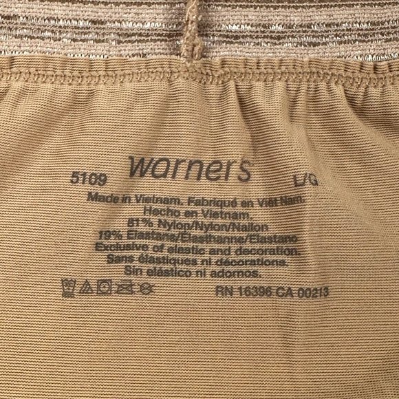 Warner's Women's Size 7 Large Panty Lace Hi Cut No Pinching Beige New With Tags - Picture 3 of 7